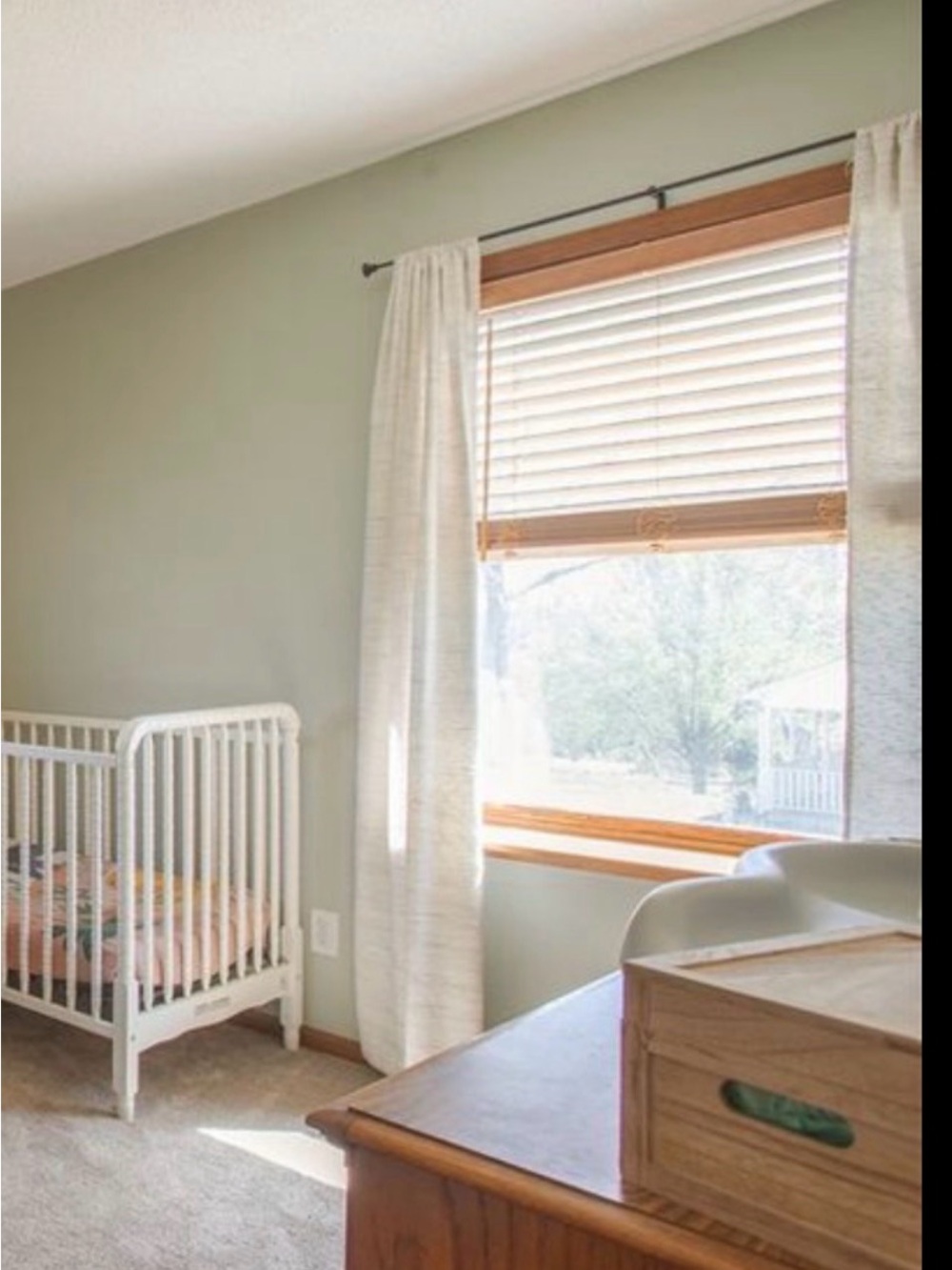 Linen-Look Cream Curtain Panel